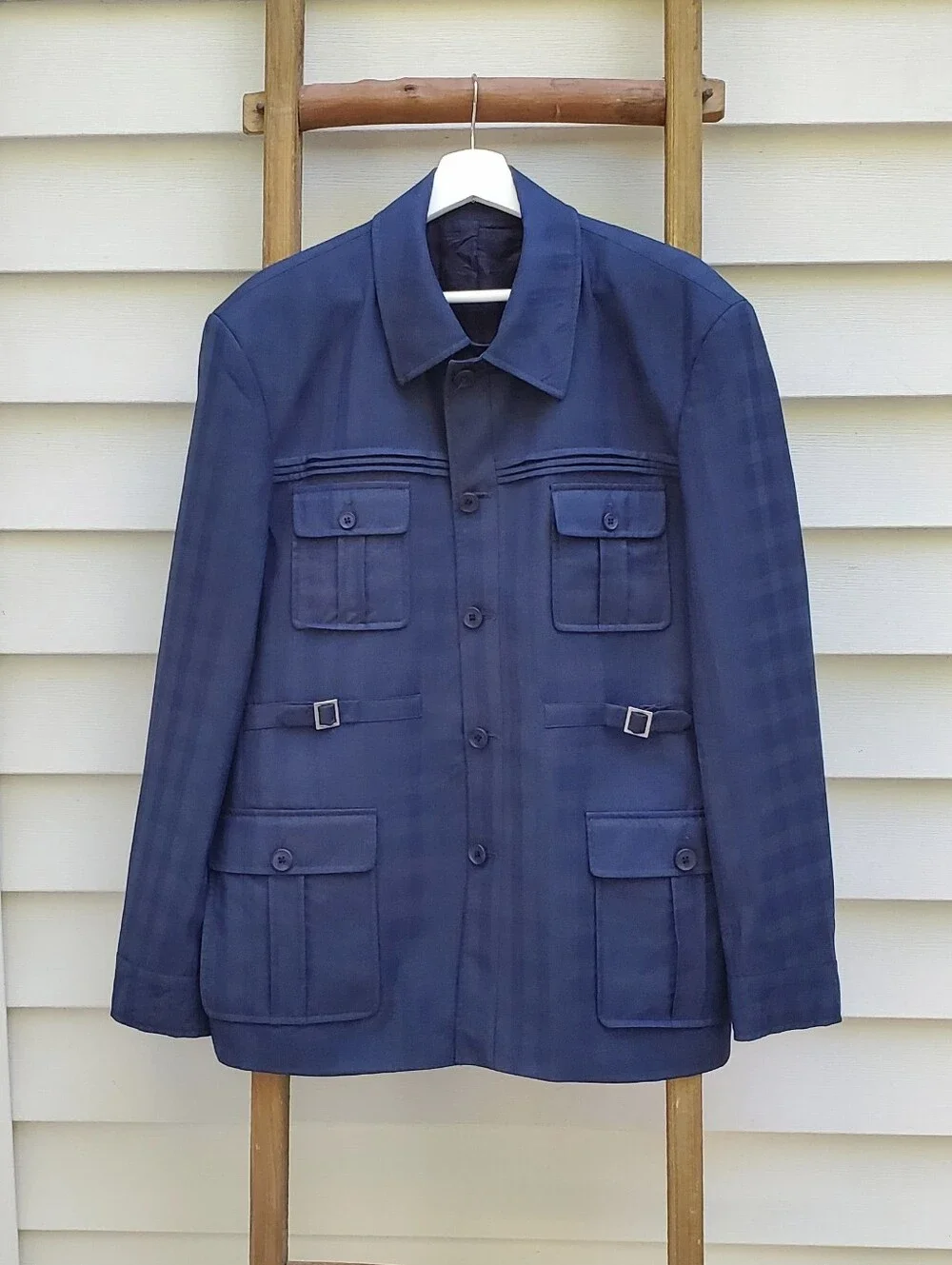 Fernando Platinum Men's Wool Button-Down Blazer Size L
